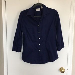 Van Heusen 3/4 Navy Buttondown